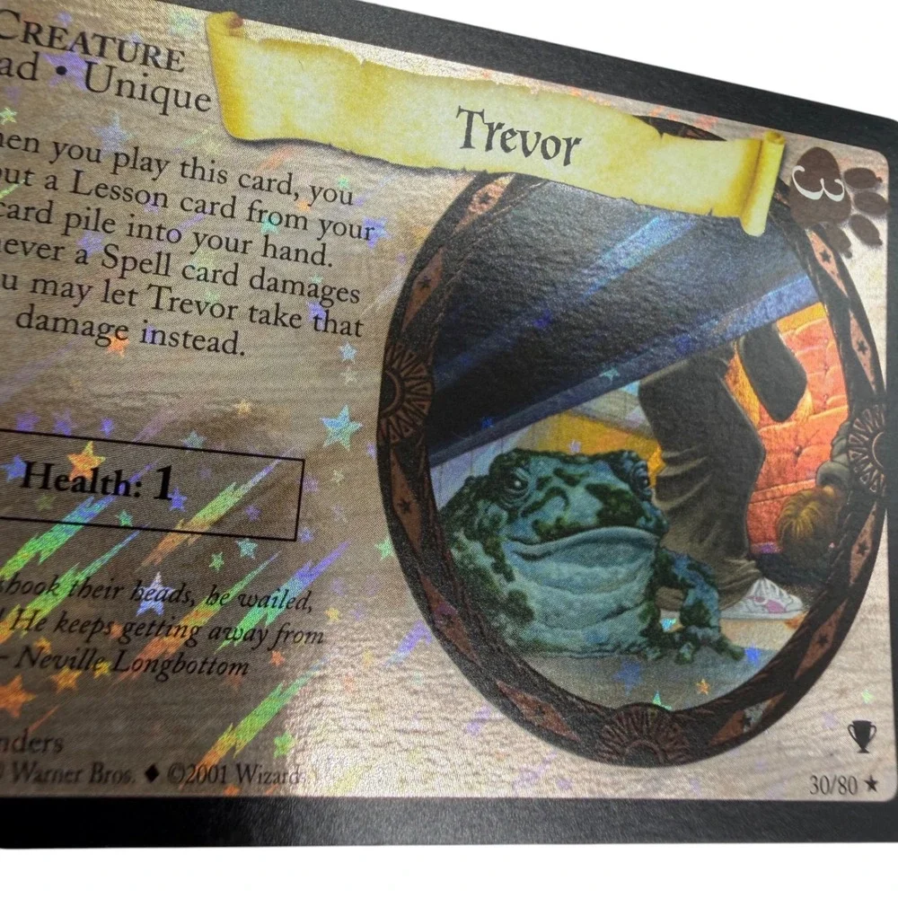 Harry Potter TCG Trevor 30/80 Quidditch Rare Foil Trading Card 2001 Vintage